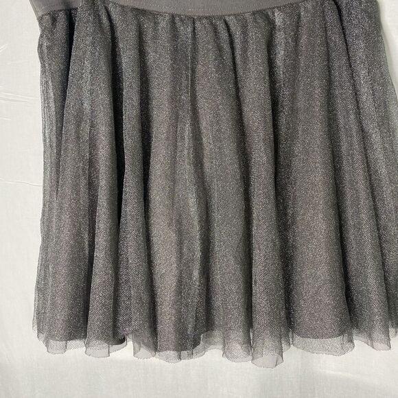LAUREN CONRAD Skirt Metallic Tulle Layered Mini Pull-On Womens XL Gray Silver - Picture 3 of 10